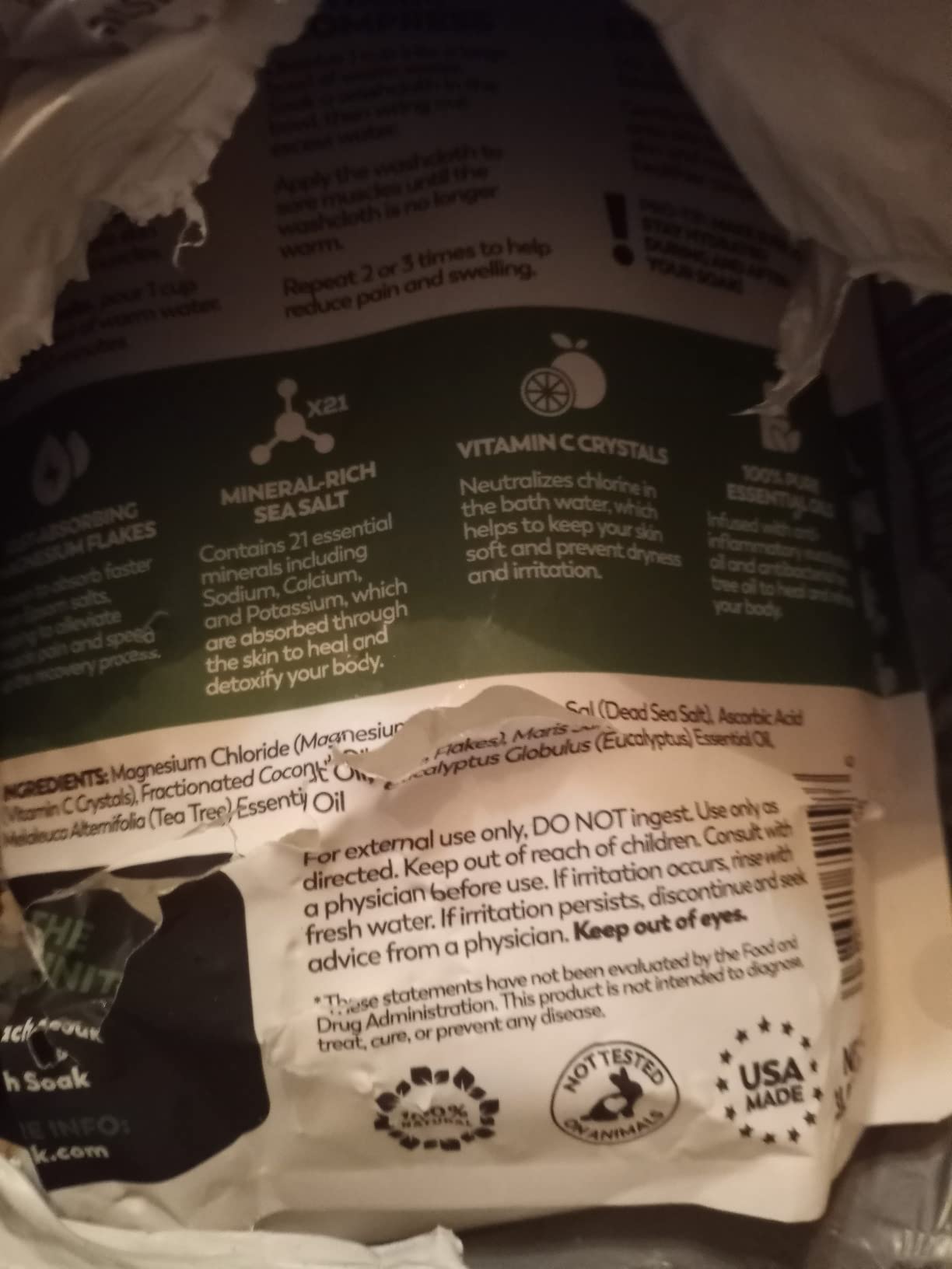 Coach Soak Recovery Bath Soak - Alternative to Epsom Salt Bath Soak - Fast-Absorbing Pure Magnesium Flakes & Dead Sea Salt with 21 Minerals, Bath Salts & Essential Oils - 3 lb, Eucalyptus Tee Tree customer photo 1