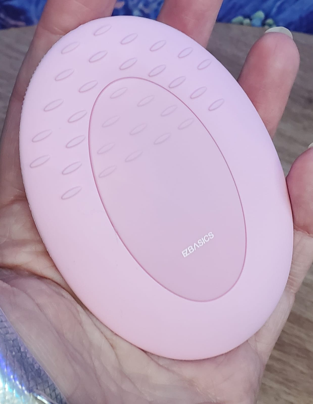 EZBASICS Silicone Facial Cleansing Brush, IPX7 Waterproof, Rechargeable Electric Face Exfoliator, 5 Speeds, Sonic Vibrating (Violet) customer photo 2