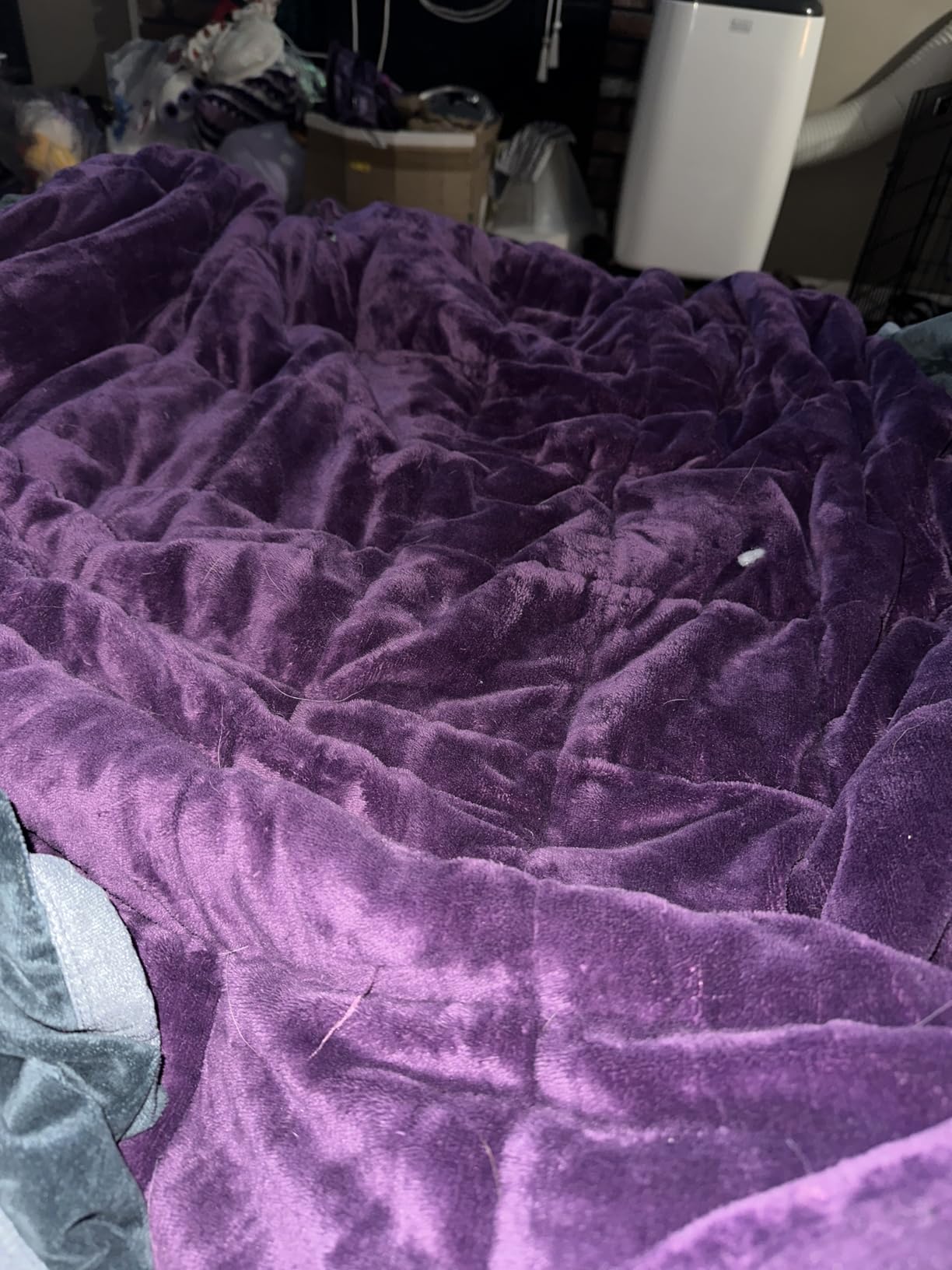 Cottonblue Weighted Blanket 15 lbs Queen Size 60x80 inches, Flannel Shaggy Sherpa Weighted Blanket for Adults Comfortable Weighted Blankets for Calming and Relax, Bed Sofa Heavy Blankets, Grey customer photo 1