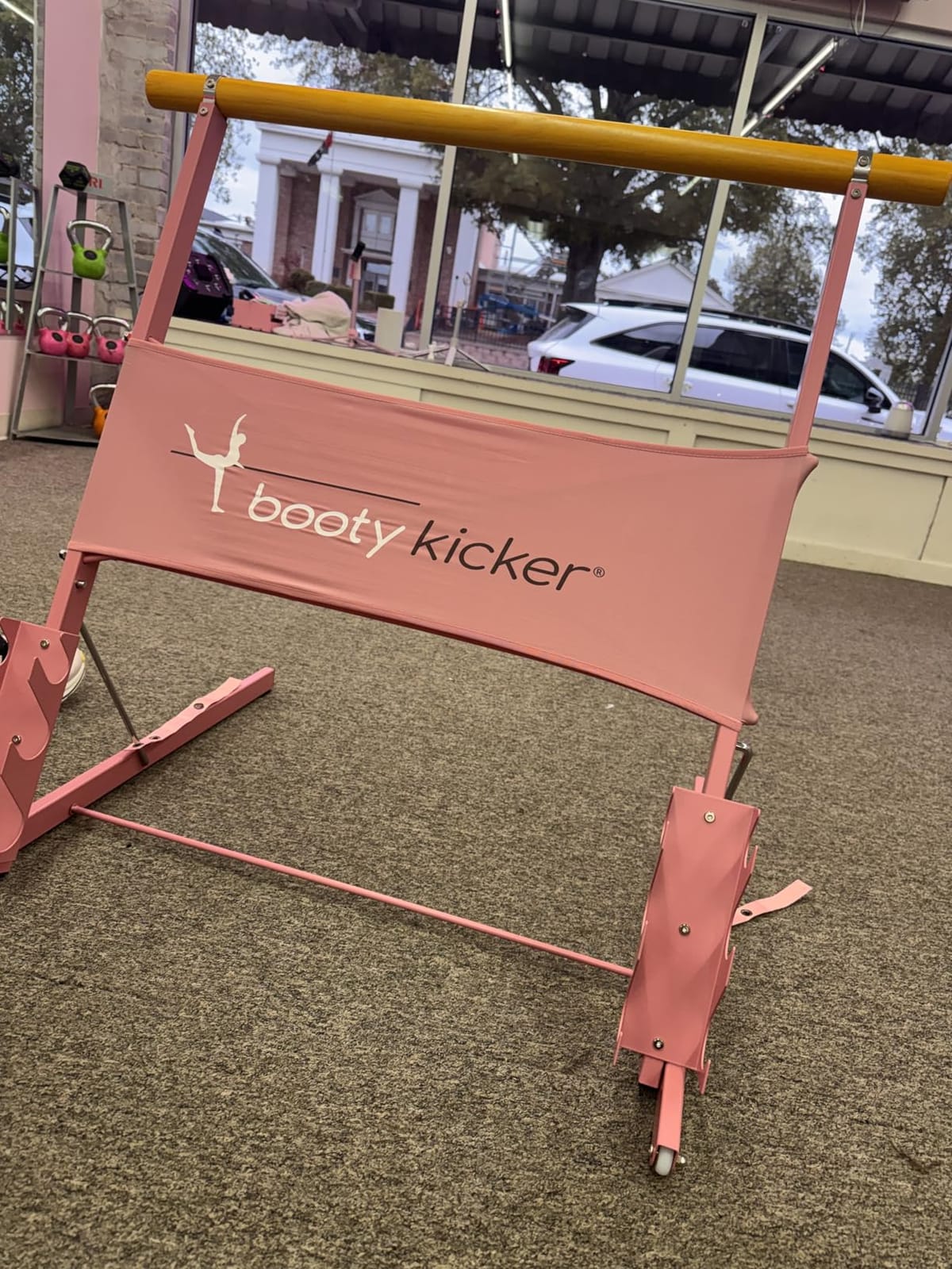 Portable Folding Exercise Bar for Barre, Balance and Ballet Home Workouts | Authentic Booty Kicker, Strong Freestanding Stable Design, Solid Steel and Wood Workout Equipment customer photo 1