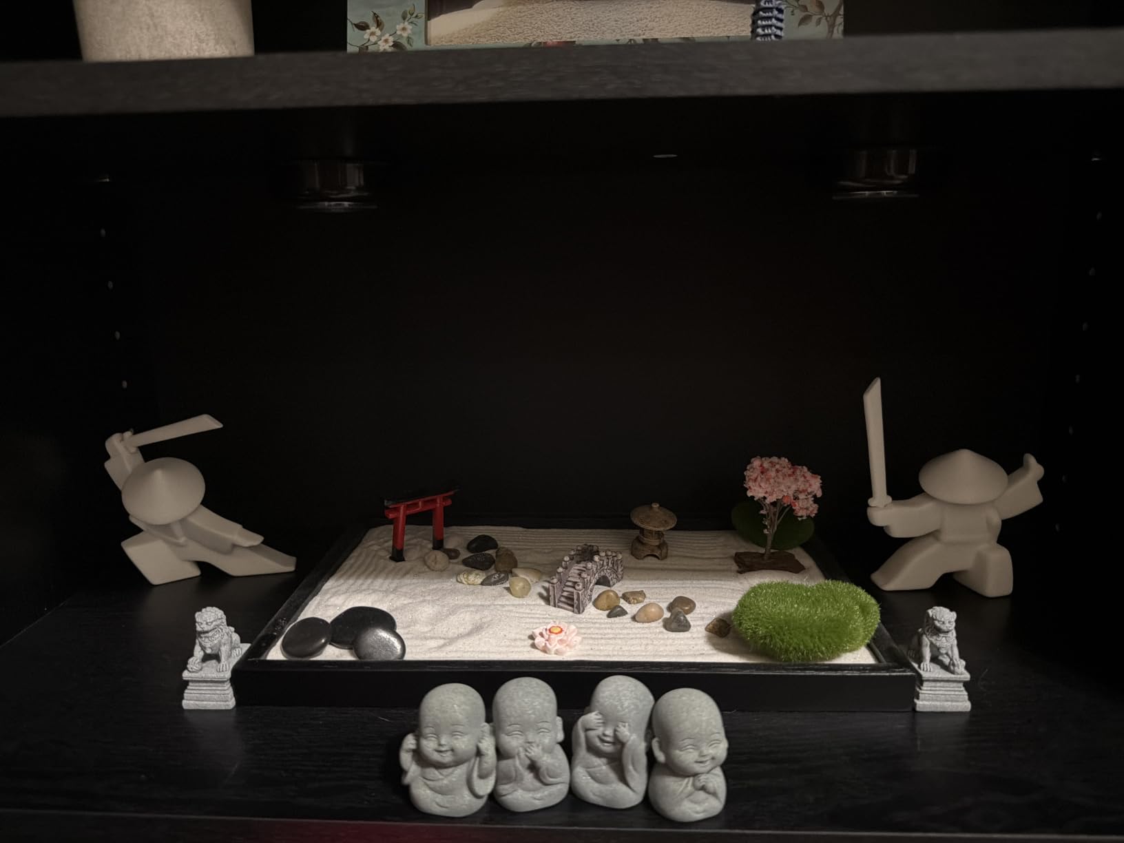 Island Falls Home Zen Garden Kit 11x8in. Beautiful Japanese Decor Mini Rock Feature Gift Set for Home, Office Desk. Zen Sand Garden, 6 Tools, 15 Accessories. Sand Tray Therapy Desktop Meditation Room customer photo 1