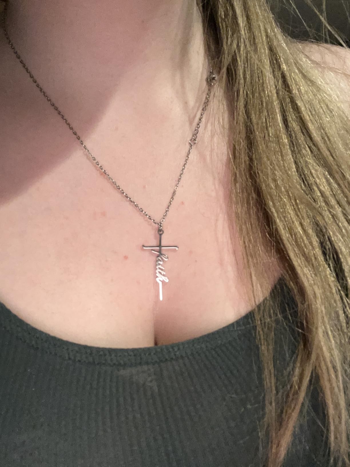 Faith Cross Pendant Necklace for Women Religious Christian Jewelry Birthday Christmas Gifts for Women customer photo 1
