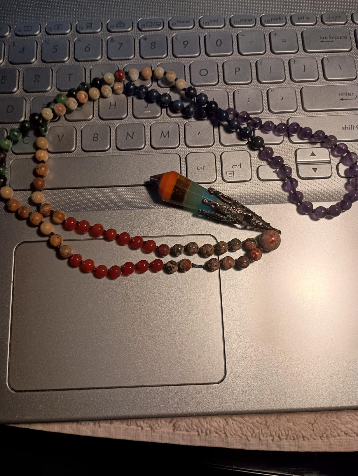 108 Mala Beads Bracelet Real Gemstone Yoga Pendants Meditation Hand Knotted Mala Prayer Necklace customer photo 1