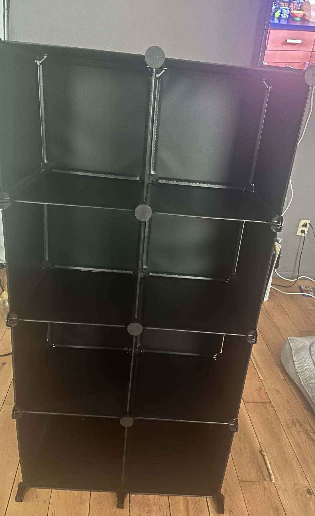 HOMIDEC Closet Organizers and Storage, 9 Cube Storage Organizer, Portable Closet Organizer Cubes Shelves for Clothes, Bedroom, Kids Room, Bathroom, Wardrobe, Garment Racks, Black customer photo 2