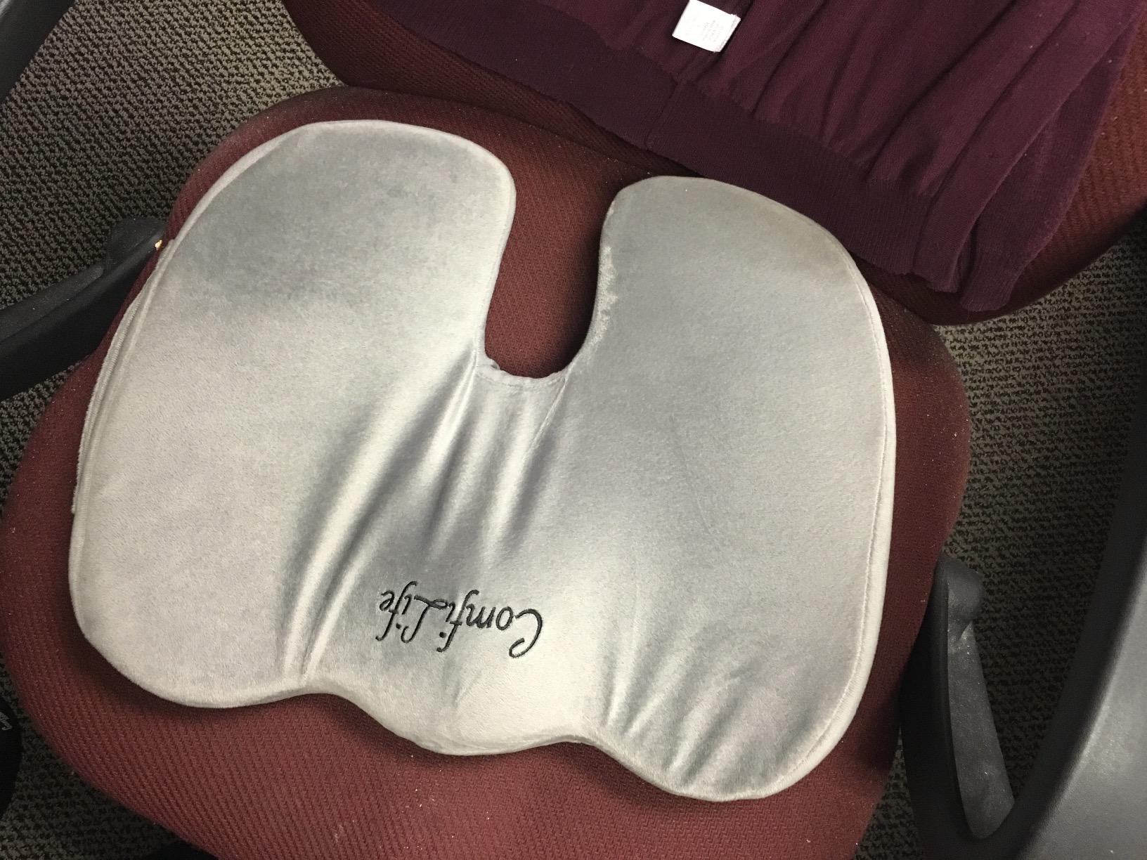 ComfiLife Premium Comfort Seat Cushion - Non-Slip Orthopedic 100% Memory Foam Coccyx Cushion for Tailbone Pain - Cushion for Office Chair Car Seat - Back Pain & Sciatica Relief (Black) customer photo 2