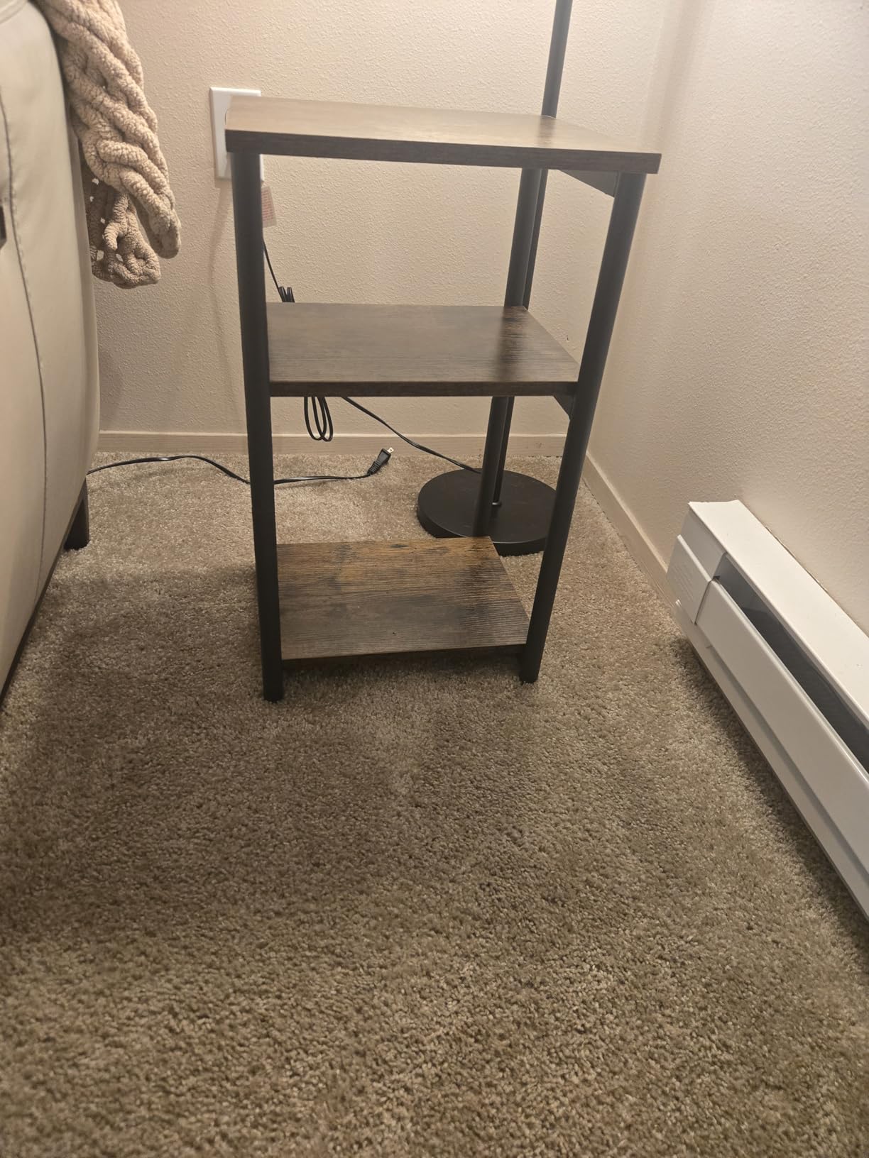 VASAGLE Side Table, Small End Table, Tall Nightstand, Steel Frame customer photo 1