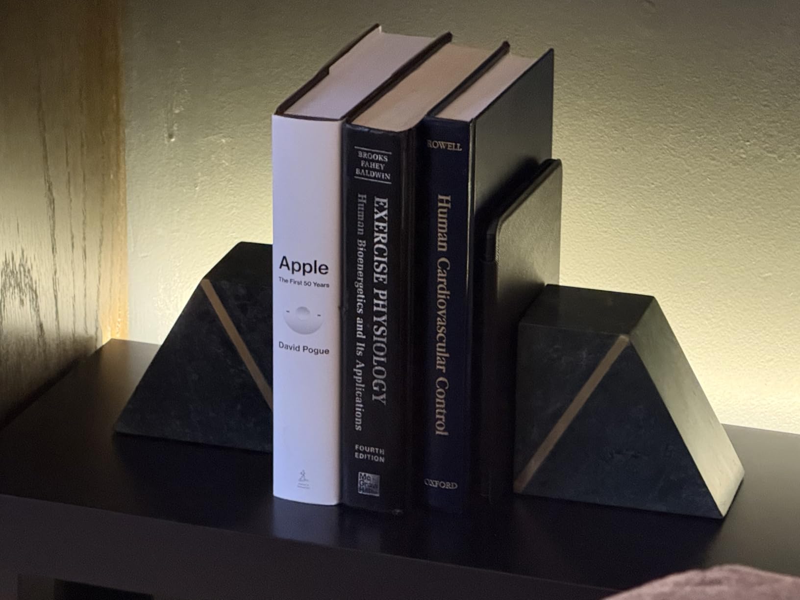 Cork & Mill Marble Bookends with Gold Brass, Grey and White, Set of 2 | Heavy Book Ends for Shelves, Solid Stone Bookshelf Decor, Decorative Stoppers with Non-Skid Base customer photo 1