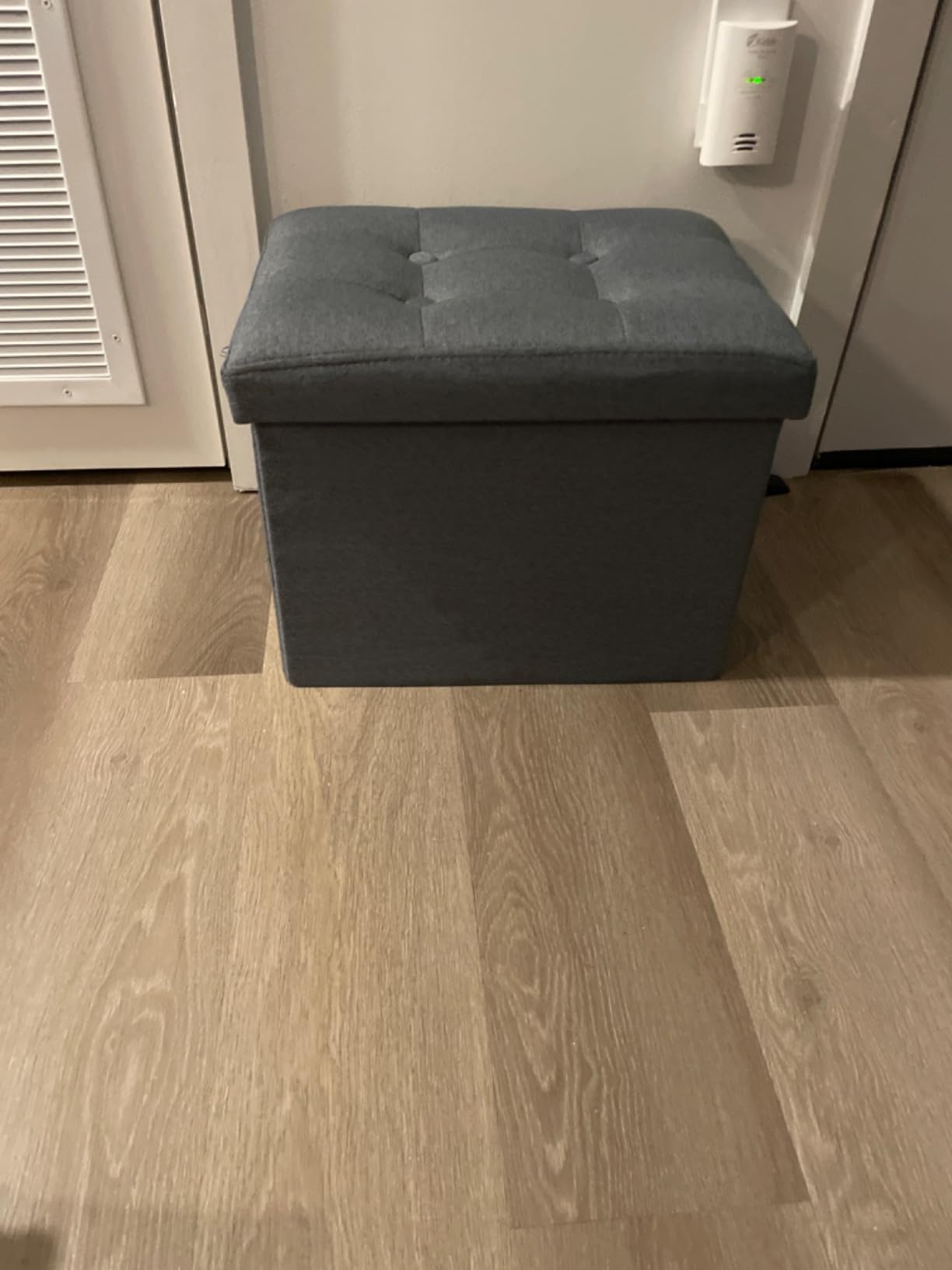 ALASDO Storage Ottoman Footrest Stool Small Ottoman with Storage Foldable Ottomans Foot Rest Footstool Bench for Living Room 17x13x13inches Grey customer photo 2