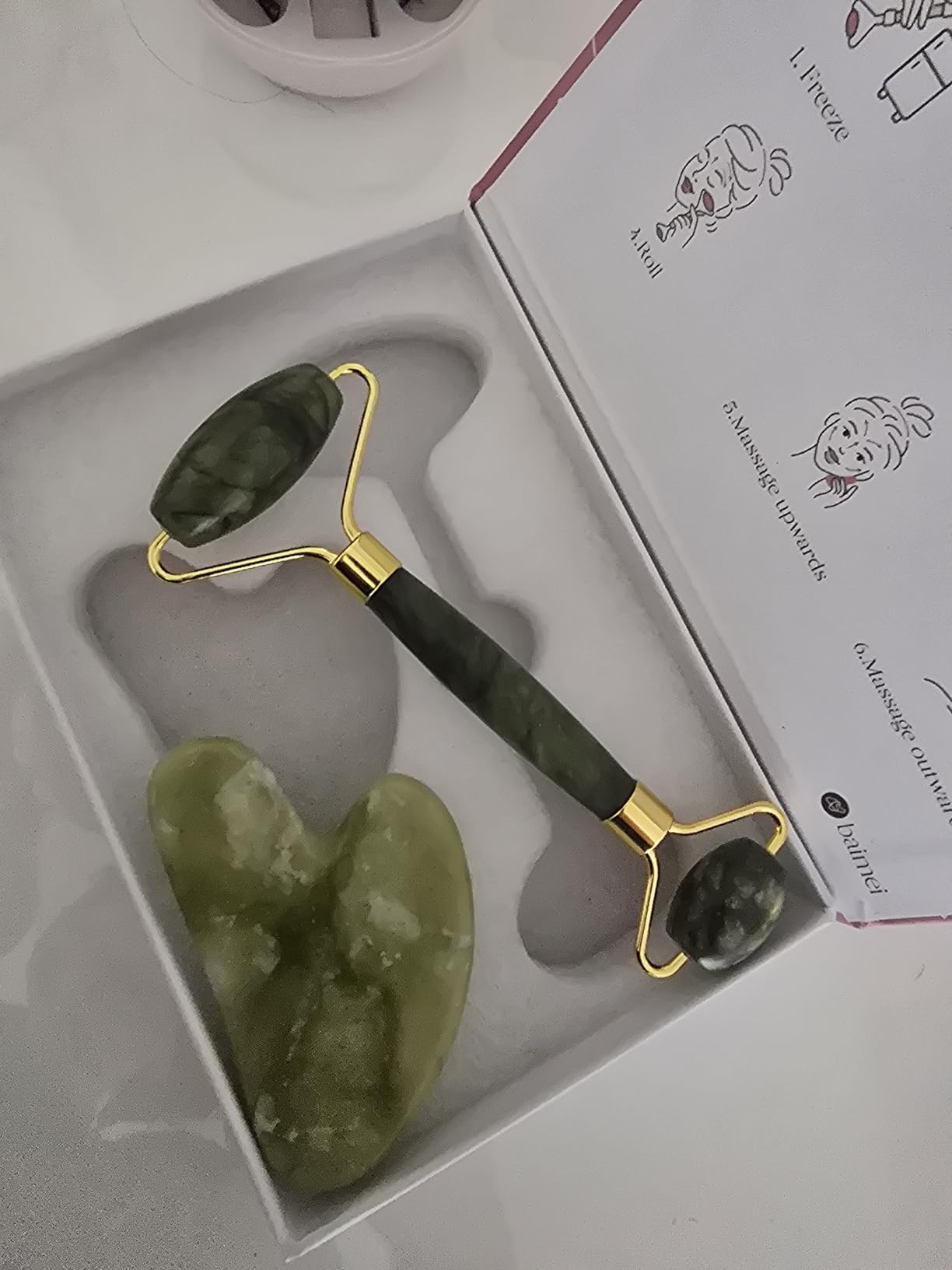 BAIMEI IcyMe Gua Sha & Jade Roller Set for Facial Sculpting customer photo 2