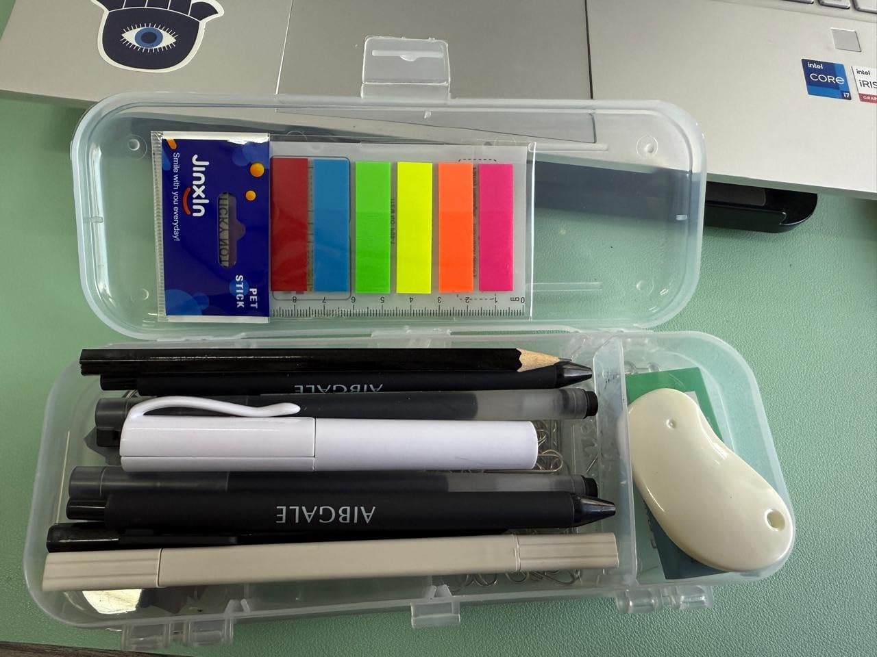 123 Pcs Office Supplies Kit with Desk Organizers, Office Stationery Set, Mini Office Supply Kit Includes Stapler, Paper Clips, Push Pins, Highlighters for Desktop Accessories Set, School Supplies customer photo 1