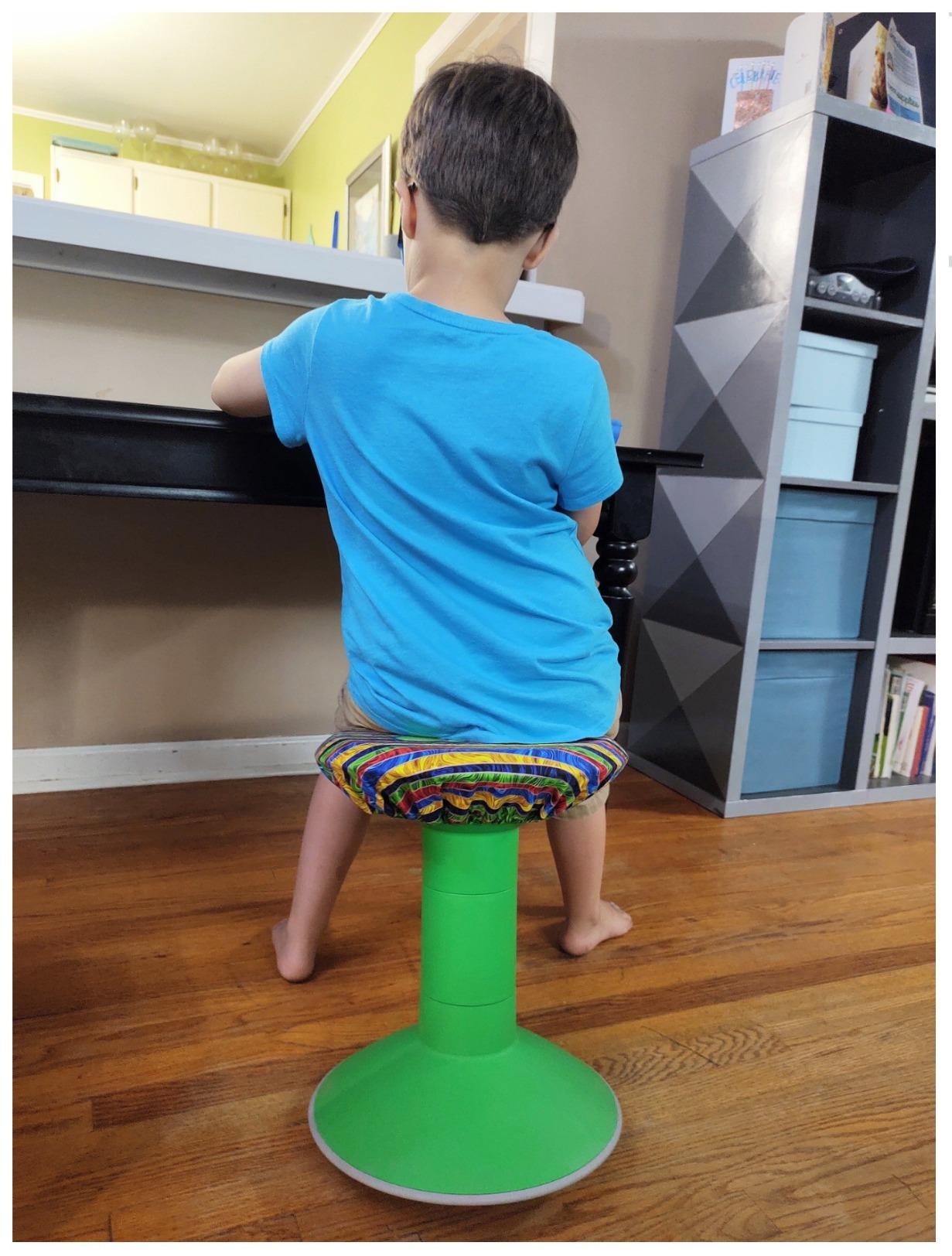 Storex Active Tilt Stool - Ergonomic Seating for Flexible Office Space and Standing Desks, Adjustable 12-24 Inch Height, Teal customer photo 2