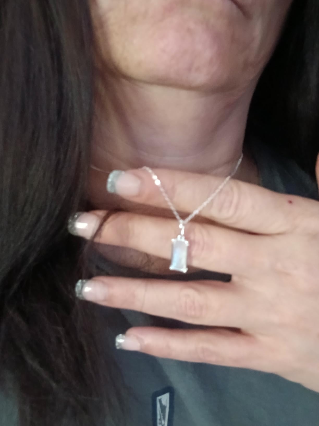 HOPE LOVE SHINE New Beginnings Rainbow Moonstone Sterling Silver Necklace for Women customer photo 1
