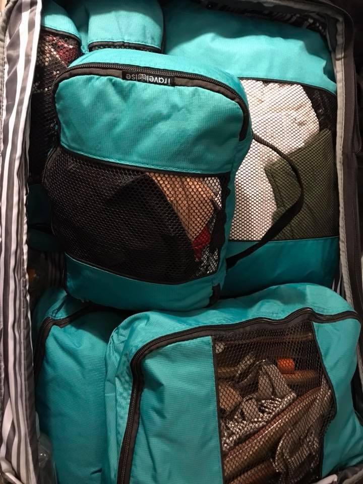 Travel Wise Packing Cubes for Travel - 5 Piece Set with Pattern Design, Lightweight Ripstop Nylon Luggage Organizers with Mesh Panel, Small Medium Large Sizes customer photo 1