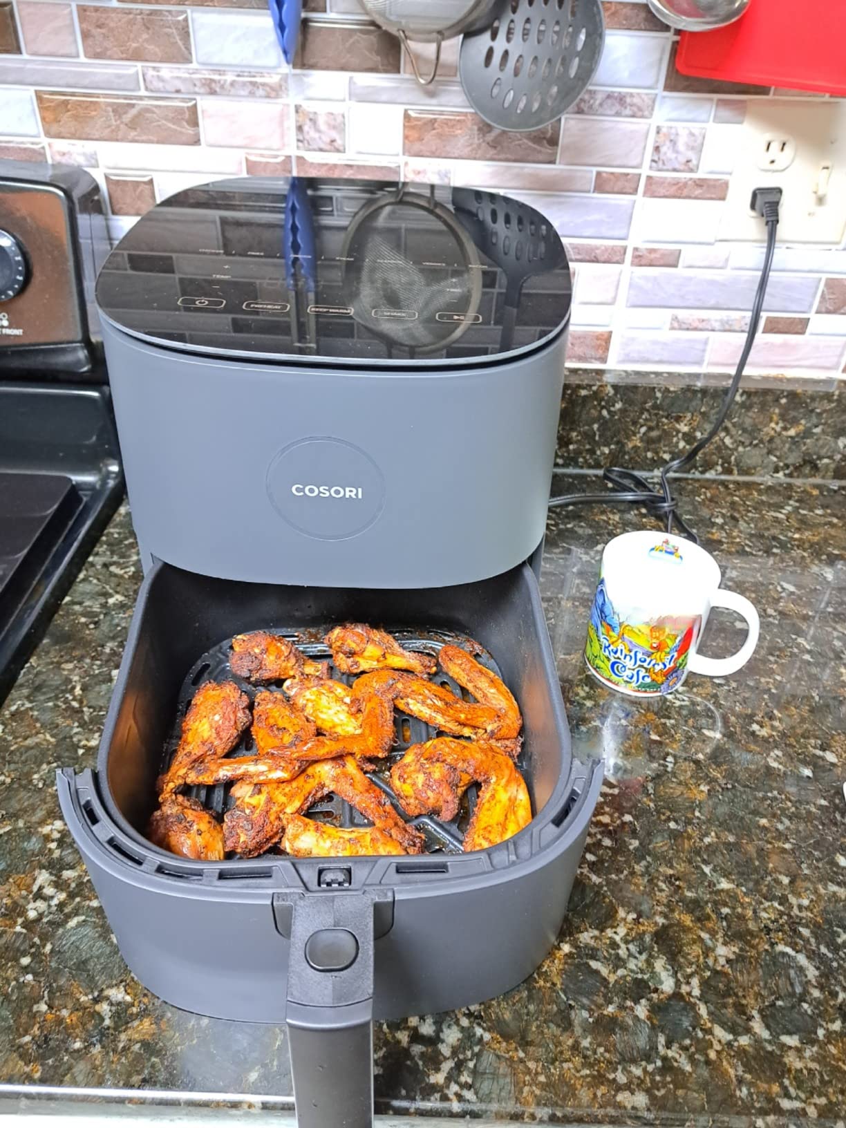Cosori Air Fryer Pro LE 5 Qt, 9-in-1, Ceramic Coating, Shake Reminder, Grey | 7 presets with Reheat, Keep Warm, Max 450°F, 85% Less Oil, Touch control, LED glass panel, 130+ Chef-inspired Recipes, 1500W customer photo 2