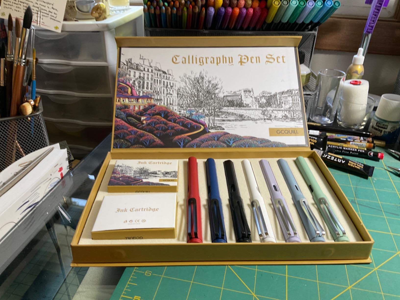 Calligraphy Fountain Pen Set - 7 with Different Nibs and 40 Ink Cartridges for Beginners - MU-09 customer photo 2