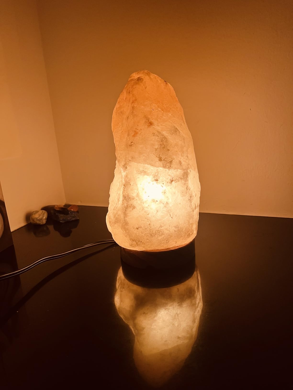 d'aplomb 100% Authentic Natural Himalayan Salt Lamp;Large Hand Carved Natural Chunk Pink Crystal Rock Salt from Himalayan Mountains; Dimmer Cord; 12 lbs customer photo 2