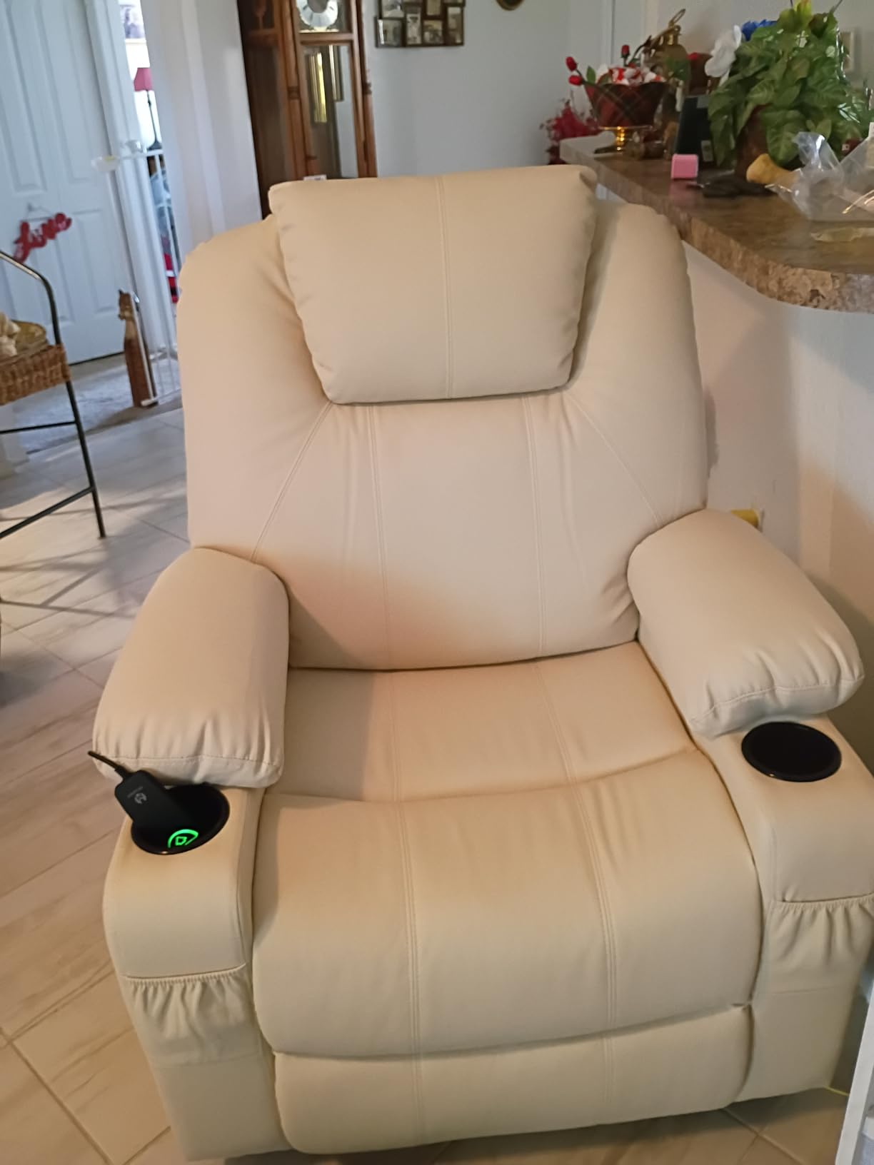 MCombo Power Lift Recliner Chair for Elderly, Heat and Massage 7040 (Medium) | FSC & OEKO-TEX Certified, Multiple Sizes, USB & Type C Charging Port, Cup Holders, Side Pockets, Faux Leather customer photo 1