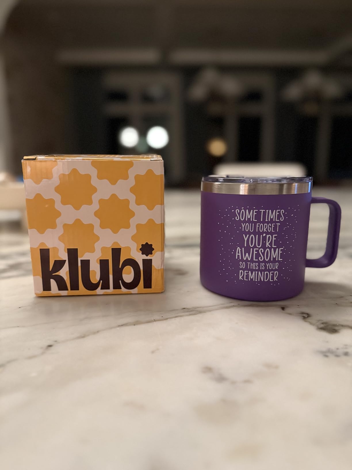 Birthday Gifts for Women Friendship - Purple Gifts for Women Coffee Mug Tumbler 14oz Sometimes You Forget You're Awesome Unique Gift Idea for Older Women Over 50, 60, Inspirational Cup for Mom, Her customer photo 1