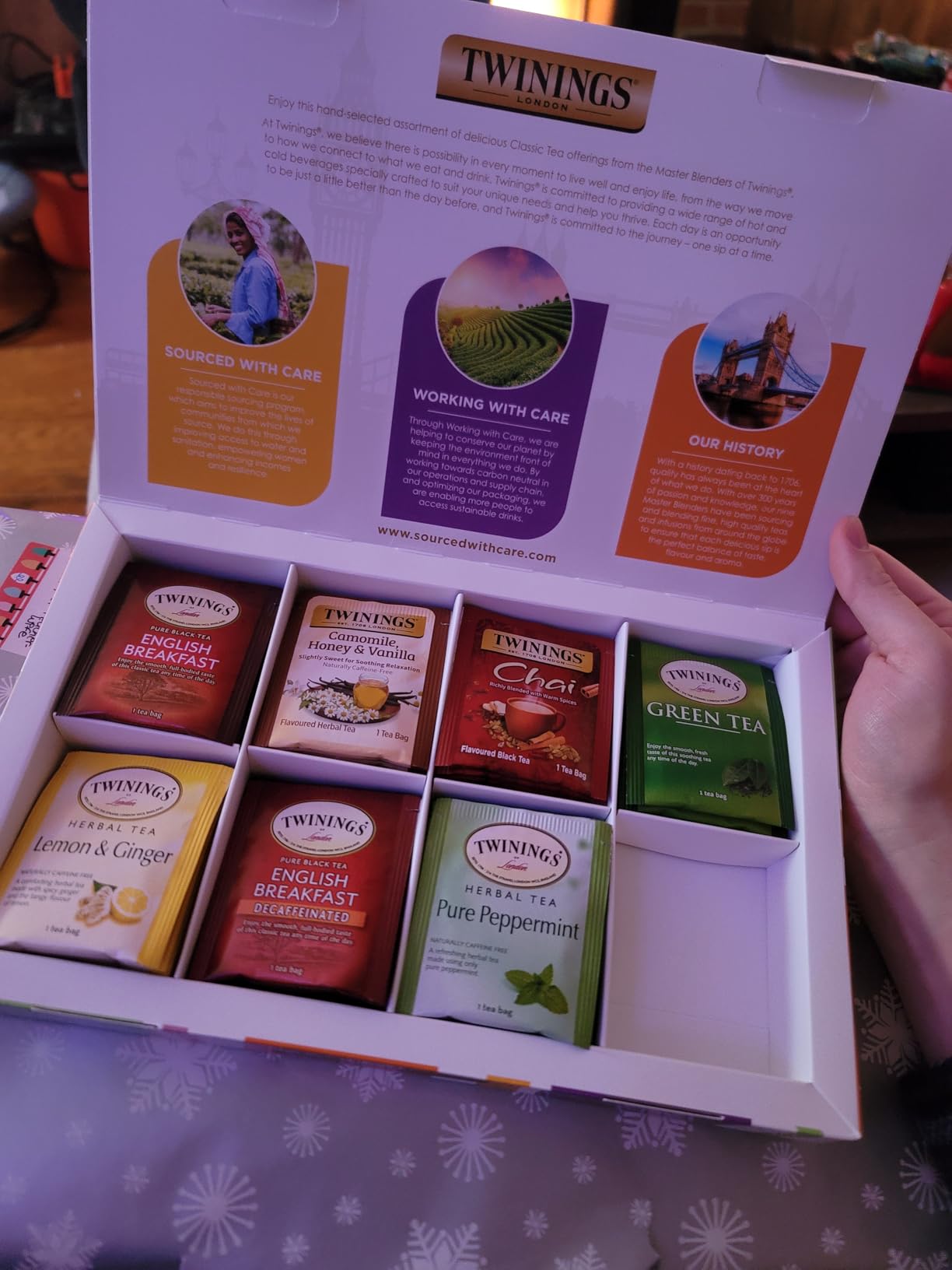 Twinings Classic Tea Collection Gift Box, 48 Tea Bags (1 Pack) | A Sampler of 8 Varieties of Black, Herbal, Green, & Chai Teas, 48 Foil Lined Individually Wrapped Bags customer photo 1