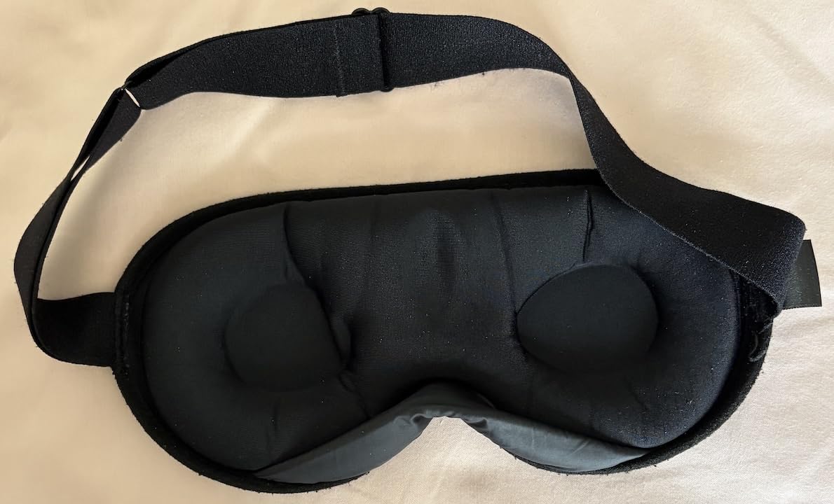 YFONG Weighted Sleep Mask for Women Men, 3D Light Blocking Eye Mask, Black | 4.2oz/120g, Pressure Relief, Zero Eye Pressure, Night Sleeping Mask, Adjustable Strap, Eye Cover, Blindfold for Travel, Nap customer photo 2