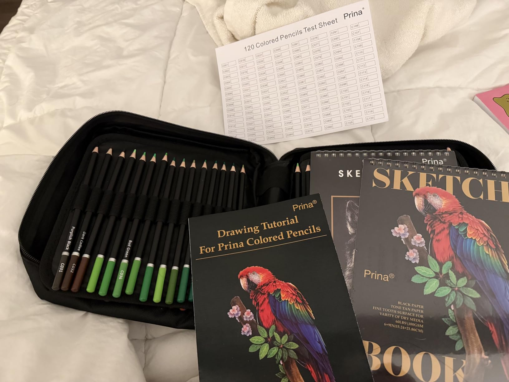 PRINA Art Supplies 120 Colors Colored Pencils Set for Adults Coloring Books with Sketchbook, Professional Vibrant Artists Coloring Pencils for Drawing Sketching Blending Shading, Soft Core Oil Based customer photo 1