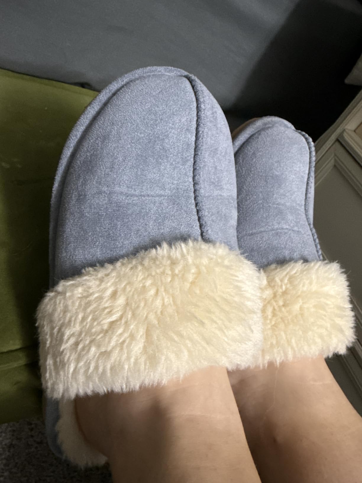 Fuzzy Memory Foam Slippers for Women Indoor Outdoor House Shoes customer photo 1
