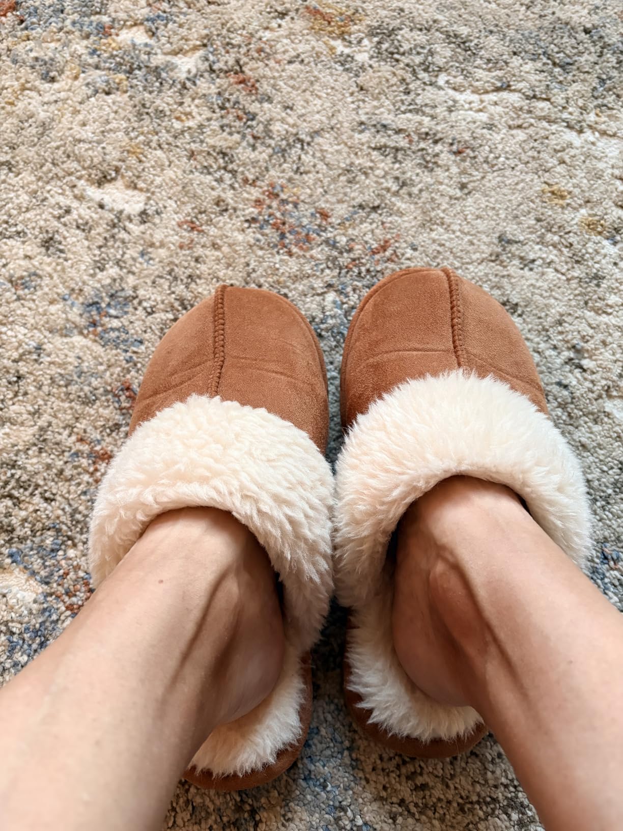 Fuzzy Memory Foam Slippers for Women Indoor Outdoor House Shoes customer photo 2