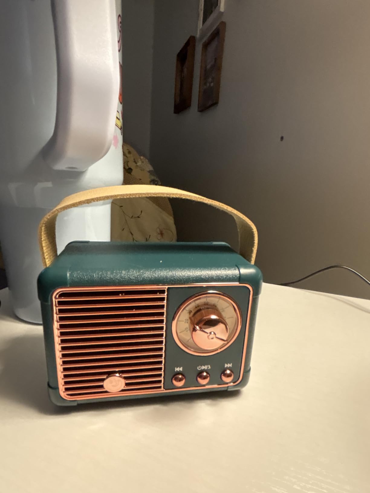 Dosmix Retro Bluetooth Speaker,Vintage Decor,Small Gift for Women Men Green customer photo 2