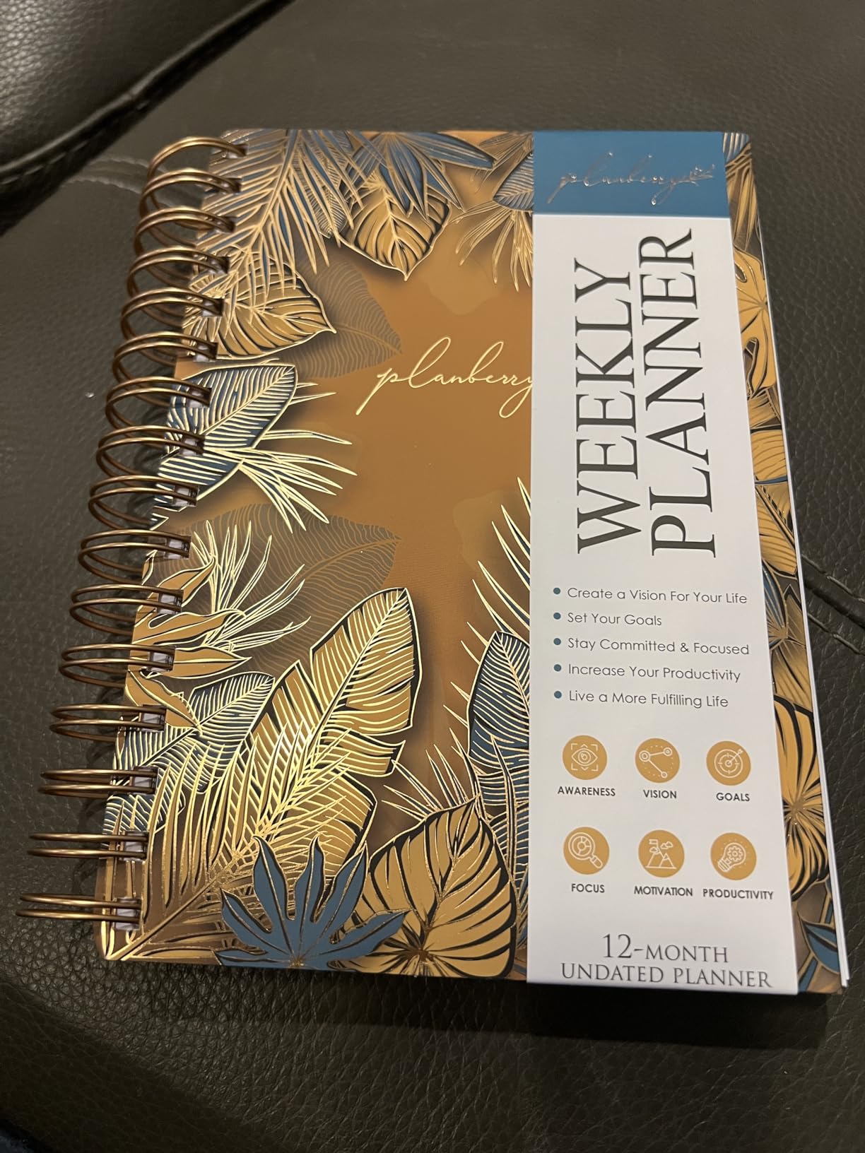 Planner, Undated Weekly, Budget & Goal Journal, Green Pastures | 6.1 x 8.1 in spiral monthly & weekly notebook for women, motivational work & life organizer with to-do list & habit tracker customer photo 1