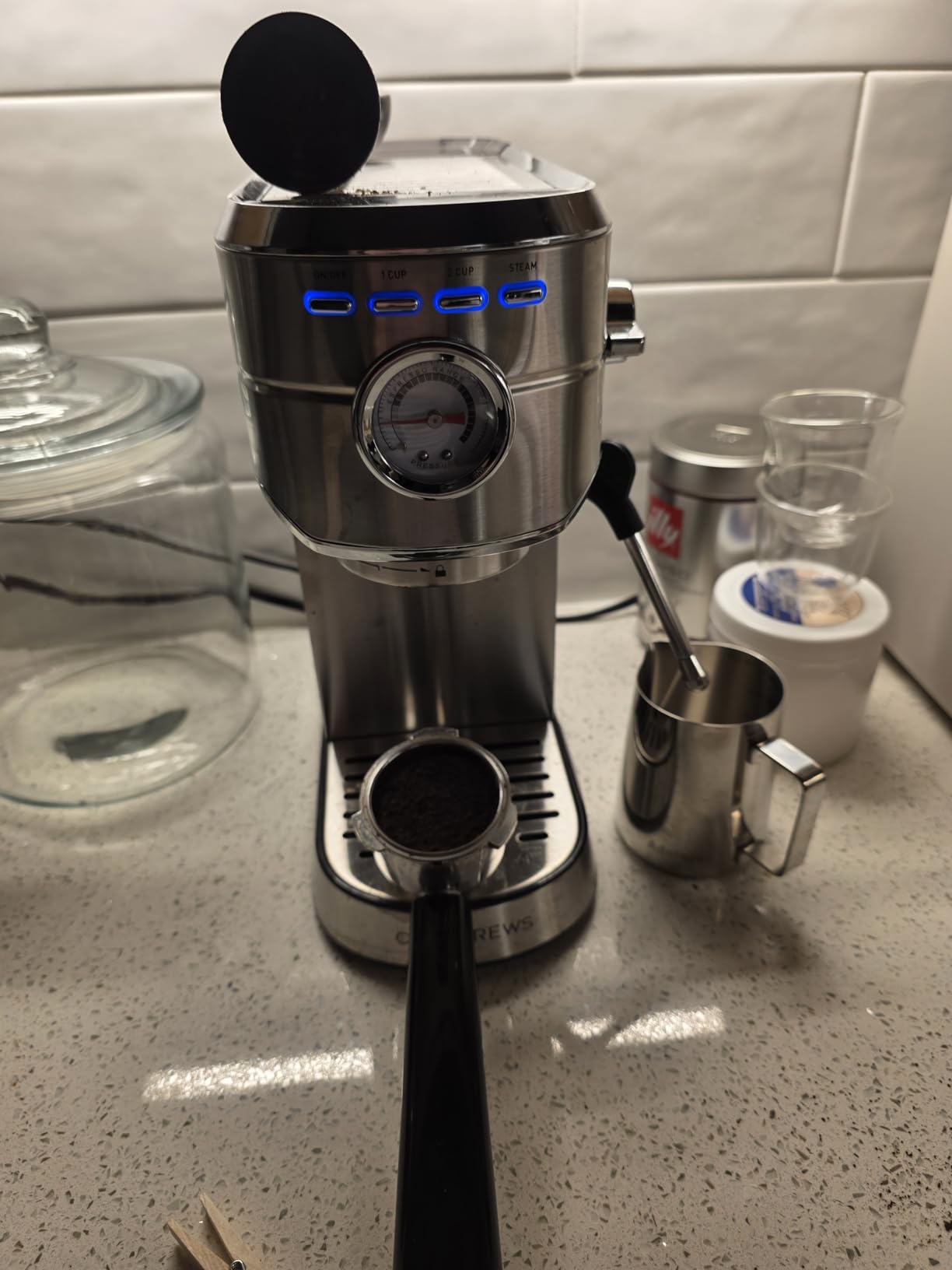 CASABREWS CM5418 Compact Espresso Machine with Milk Frothing Steam Wand, 20-Bar Pump customer photo 2