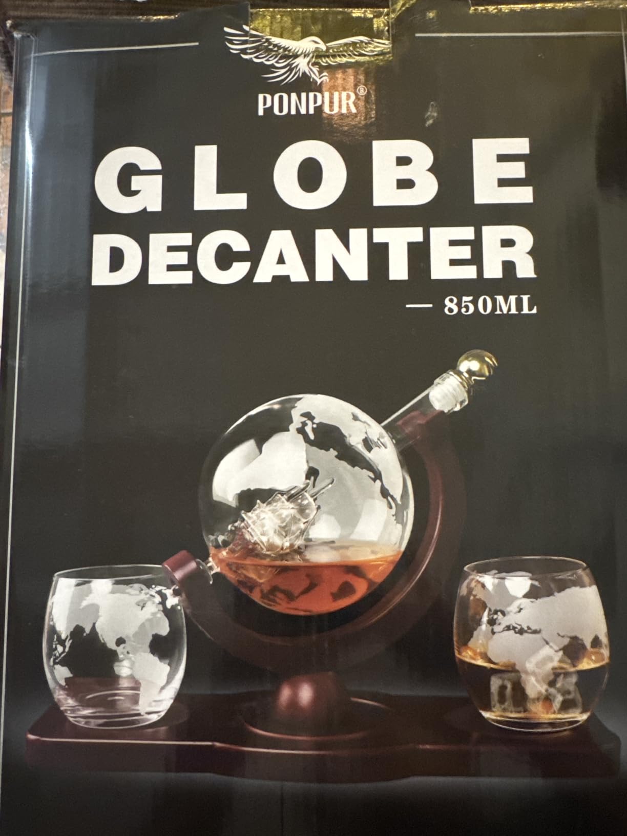 PONPUR Gifts for Men Dad Fathers Day, Whiskey Decanter Globe Set with 2 Ball Stones & 2 Glasses, Anniversary Birthday Gifts for Him Husband Boyfriend Brother customer photo 2