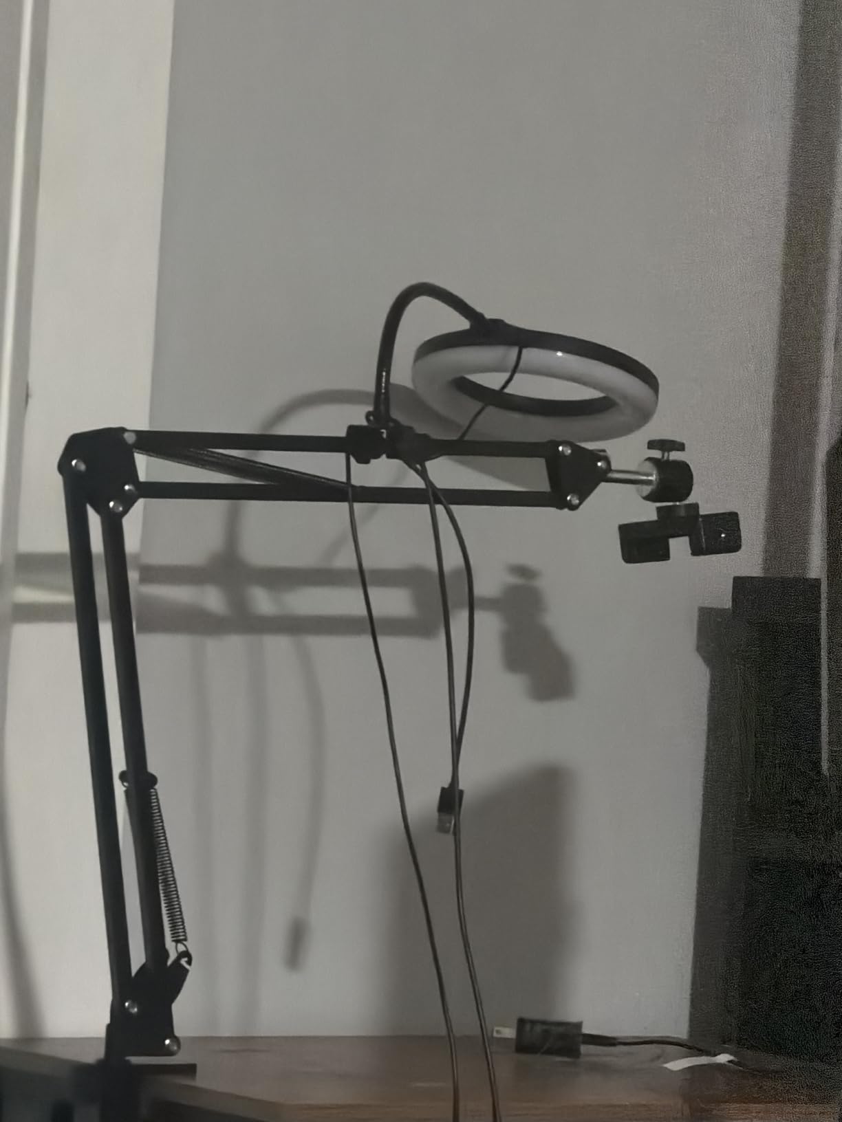 Overhead Camera Mount with Ring Light, Flexible Articulating Phone Arm Stand for YouTube Live Stream Cooking Nail Video Recording customer photo 2