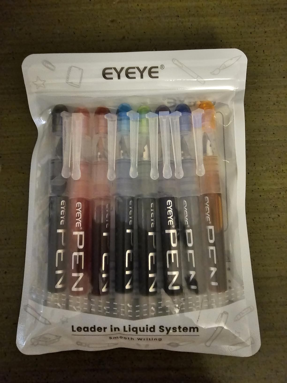 EYEYE Fountain Pens for Writing, 8 Pack Assorted Colors Fine Point Disposable Fountain Pens Stainless Steel Nib, Smooth Writing for Journaling, Drafting, Sketching, Doodling & Gifts customer photo 2