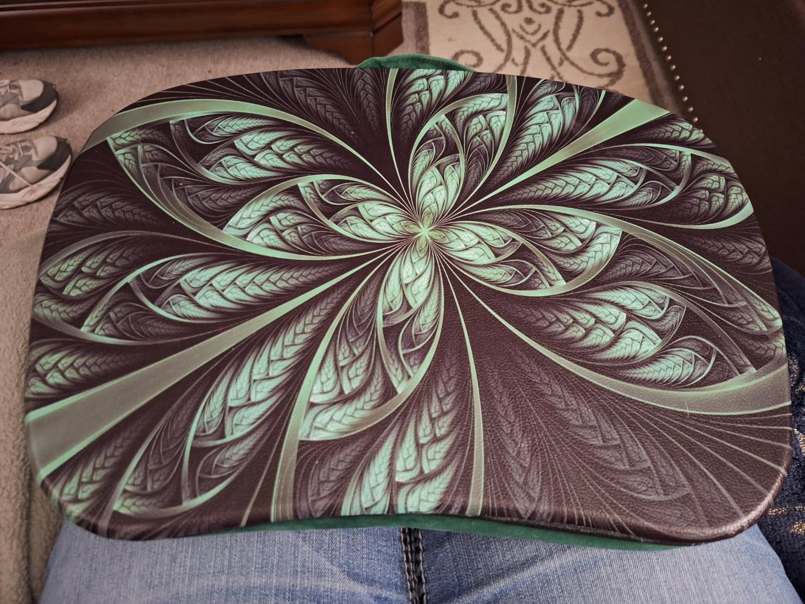 Portable Lap Desk with Pillow Cushion, Dark Brown customer photo 2