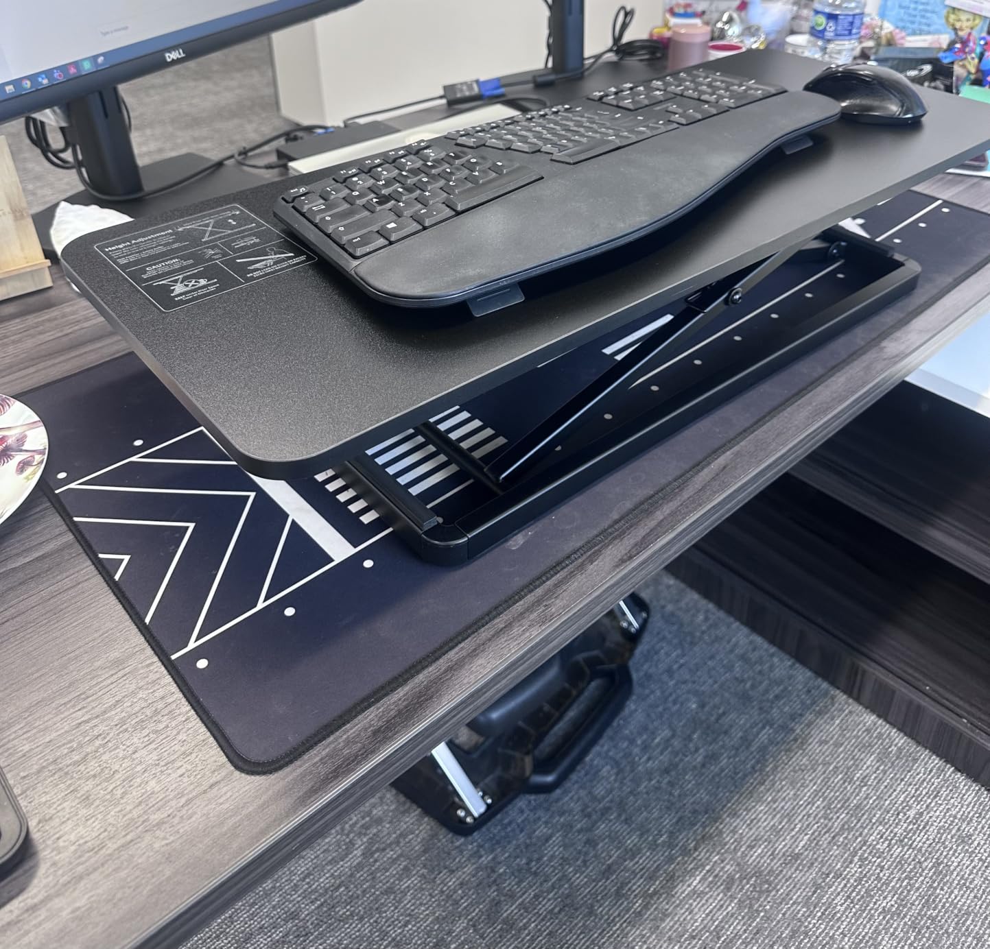 VIVO Single Top 24 inch Scissors Lift Keyboard and Mouse Riser, Height Adjustable Laptop Desk, For Ergonomic Sit Stand Workstations, Black, DESK-V024A customer photo 1