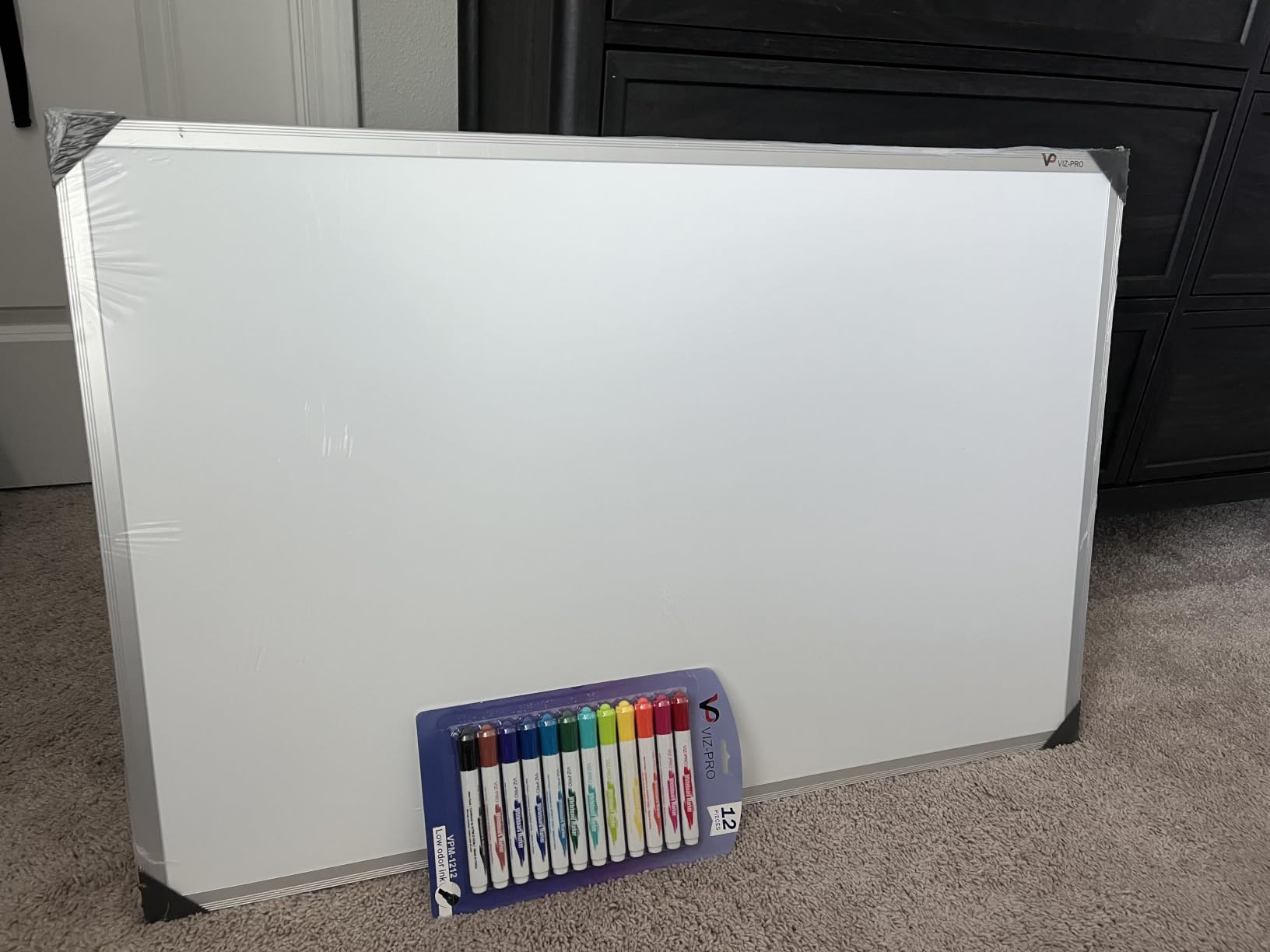 VIZ-PRO Magnetic Dry Erase Board, 60 X 36 Inches, Foldable Wall-Mounted Whiteboard with Silver Aluminum Frame & Marker Tray for School Office and Home customer photo 1