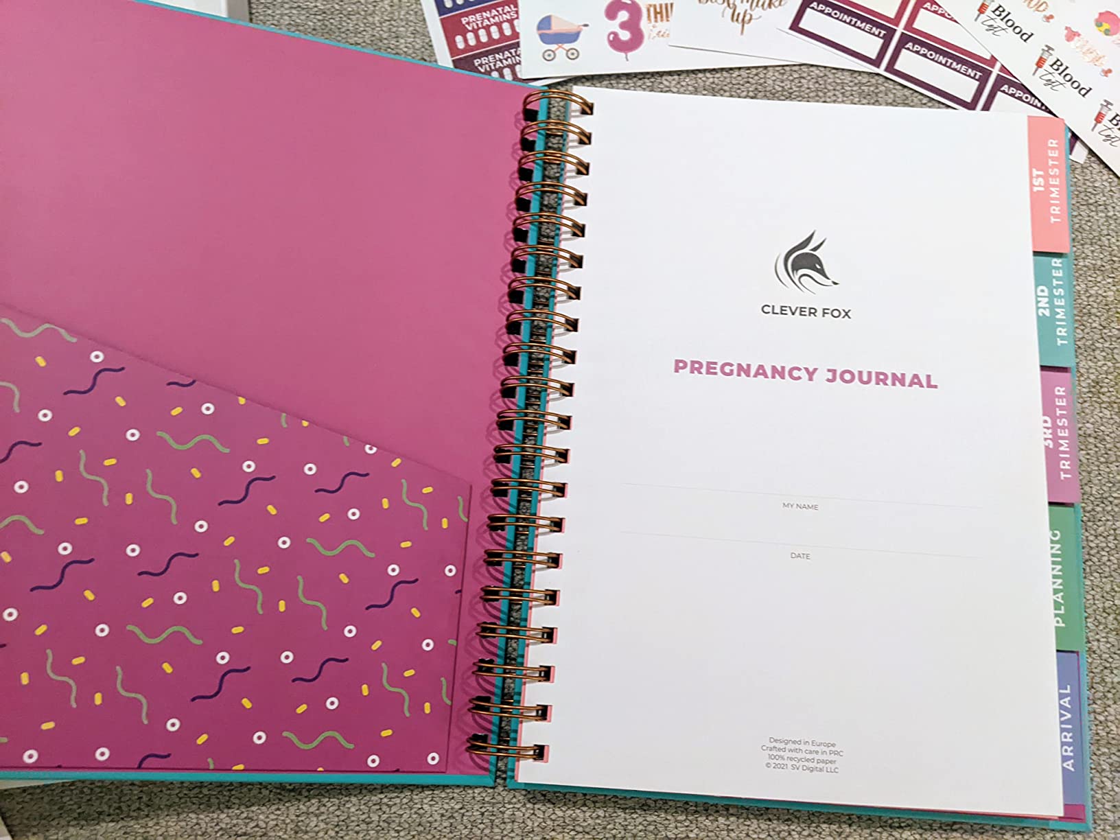 Clever Fox Pregnancy Journal, Expecting First Time Mom Planner Amber Yellow | Organized pregnancy & baby diary with weekly countdown calendars & checklists, maternity memory book, ivf 9 x 10.5 in customer photo 1