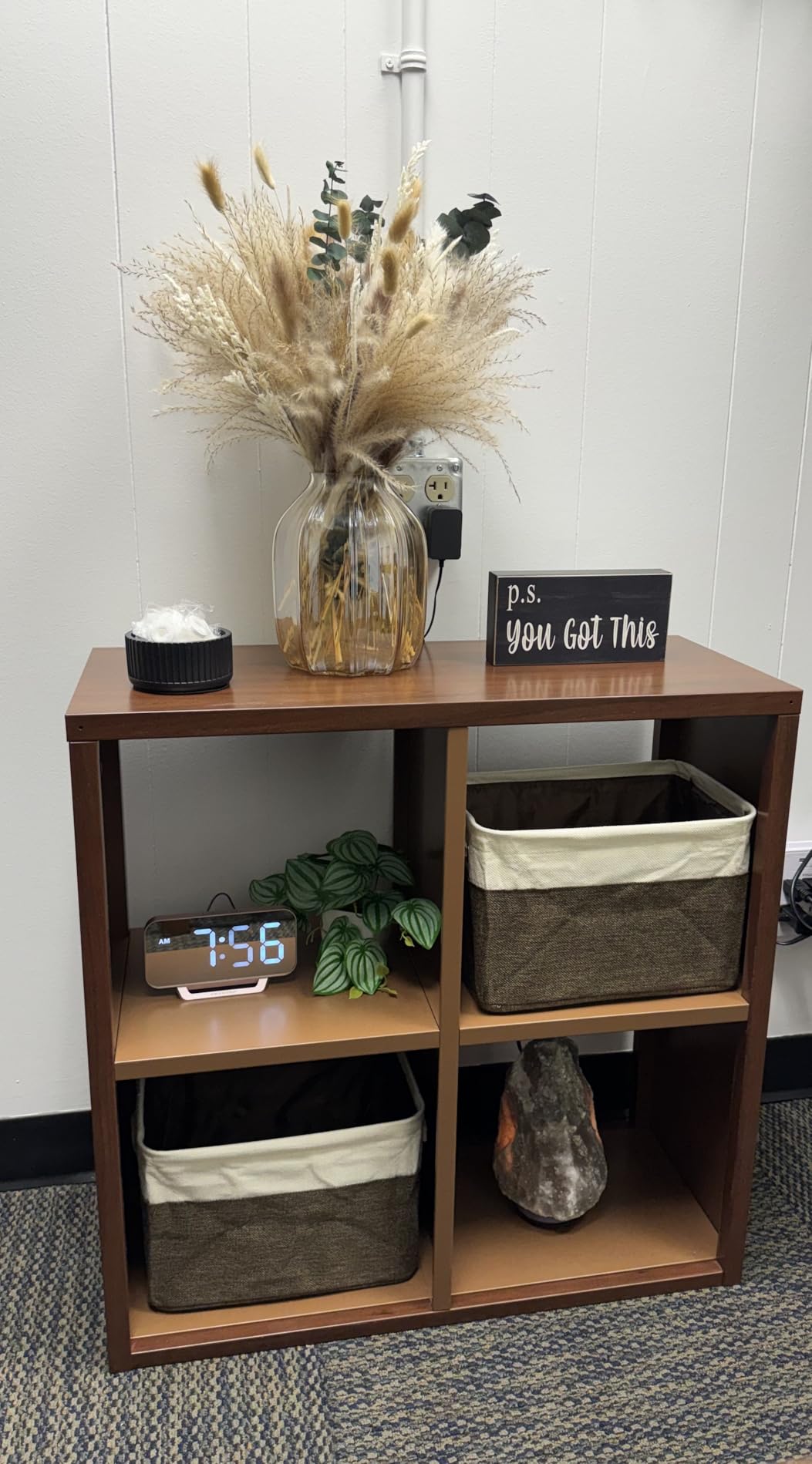 Esur Motivational Home Office Desk Black Decor - Farmhouse Wooden Box Sign Gift for Women - P.S. You Got This customer photo 1