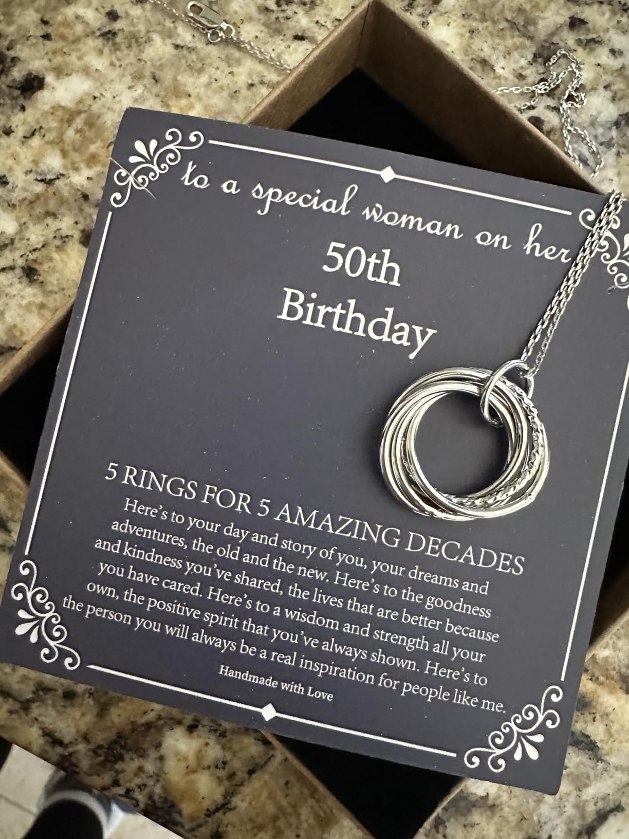 IELIFE Birthday Gifts for Women - 40/50/60/70/80/90th Birthday Necklace | Sterling Silver Chain, Heartfelt Message Card & Jewelry Gift Set, 40th 50th 60th 70th 80th 90th Birthday Necklace for Women customer photo 2