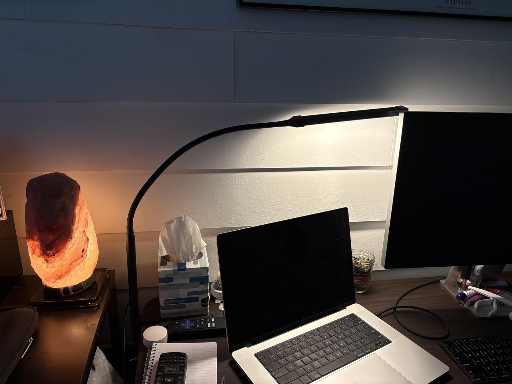LED Desk Lamp with Clamp, Clip on Lights for Home Office, Black | 3 Modes 10 Brightness, Long Flexible Goose-Neck, Eye-Caring, Memory Function, Energy Efficient, USB Adapter, Metal customer photo 1