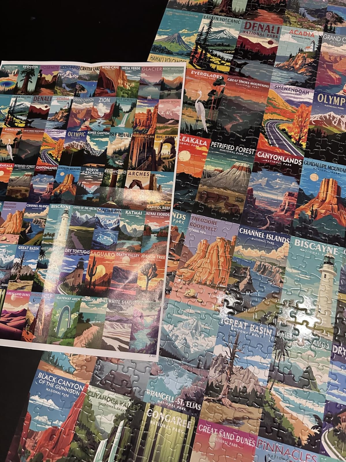 National Parks Puzzle for Adults 1000 Pieces,Travel Poster Landscape Puzzle Including Zion Yellowstone Yosemite, Nature Jigsaw Puzzles Scenery Mountain Scene customer photo 2