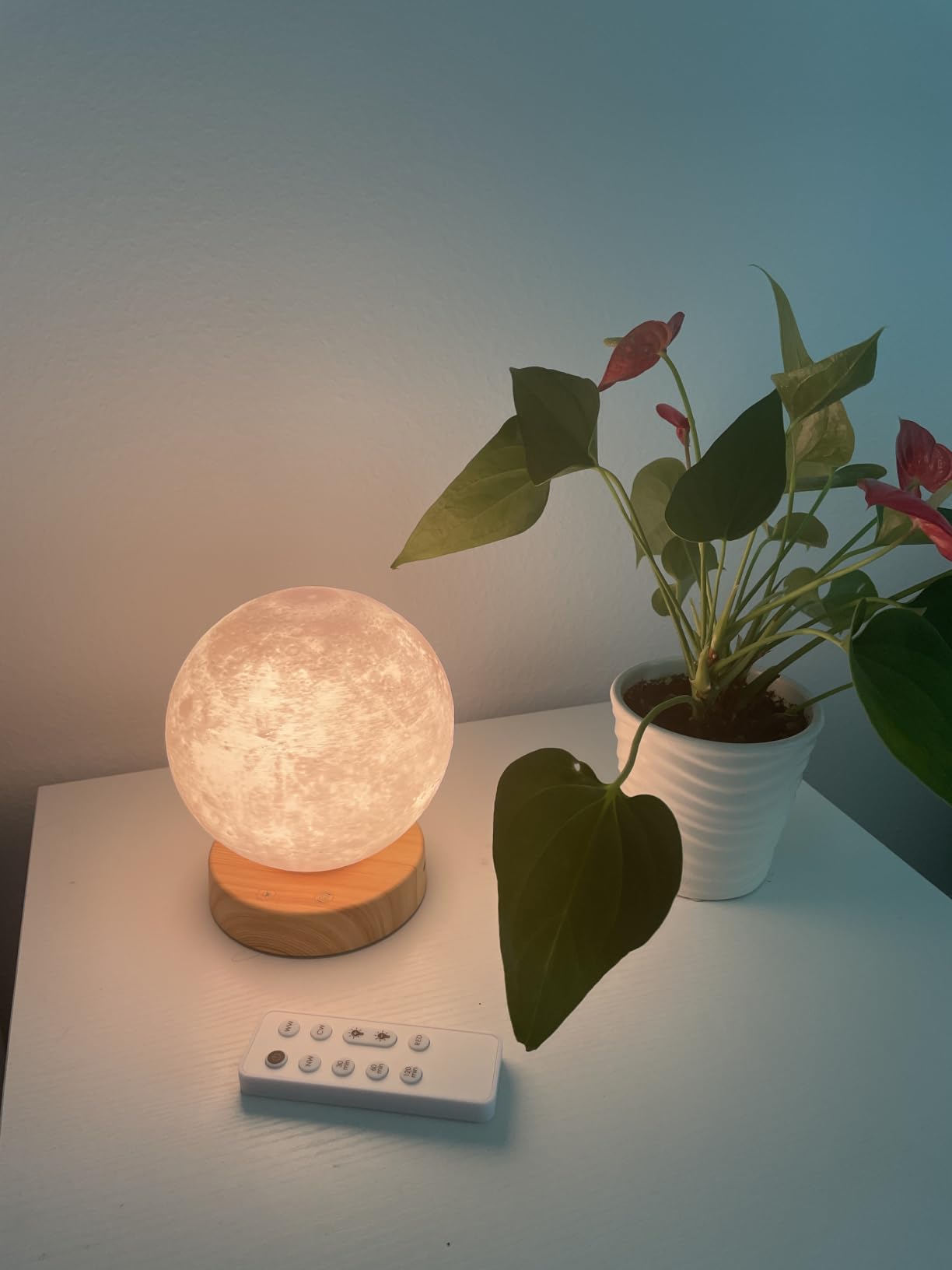 Light Therapy Lamp 10000 Lux, Happy Sunlight Lamps UV-Free with 3 Color Temperatures, Adjustable Brightness, Timer & Memory Function, Sun Lamp, Full Spectrum Light for Home, Office (Happy Moon Lamp) customer photo 1