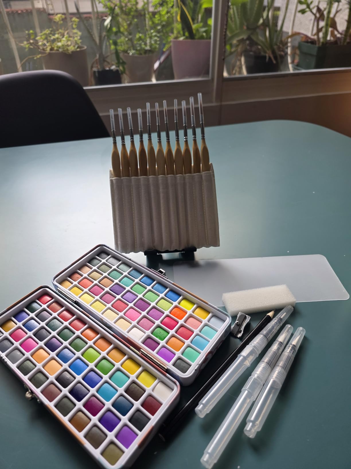 Grabie 50 Color Watercolor Paint Set with Brush Pens | High Pigment Paints, Blendable Colors, Portable Travel Case, Painting, Sketching, Illustration, Beginner And Hobby Artists customer photo 1