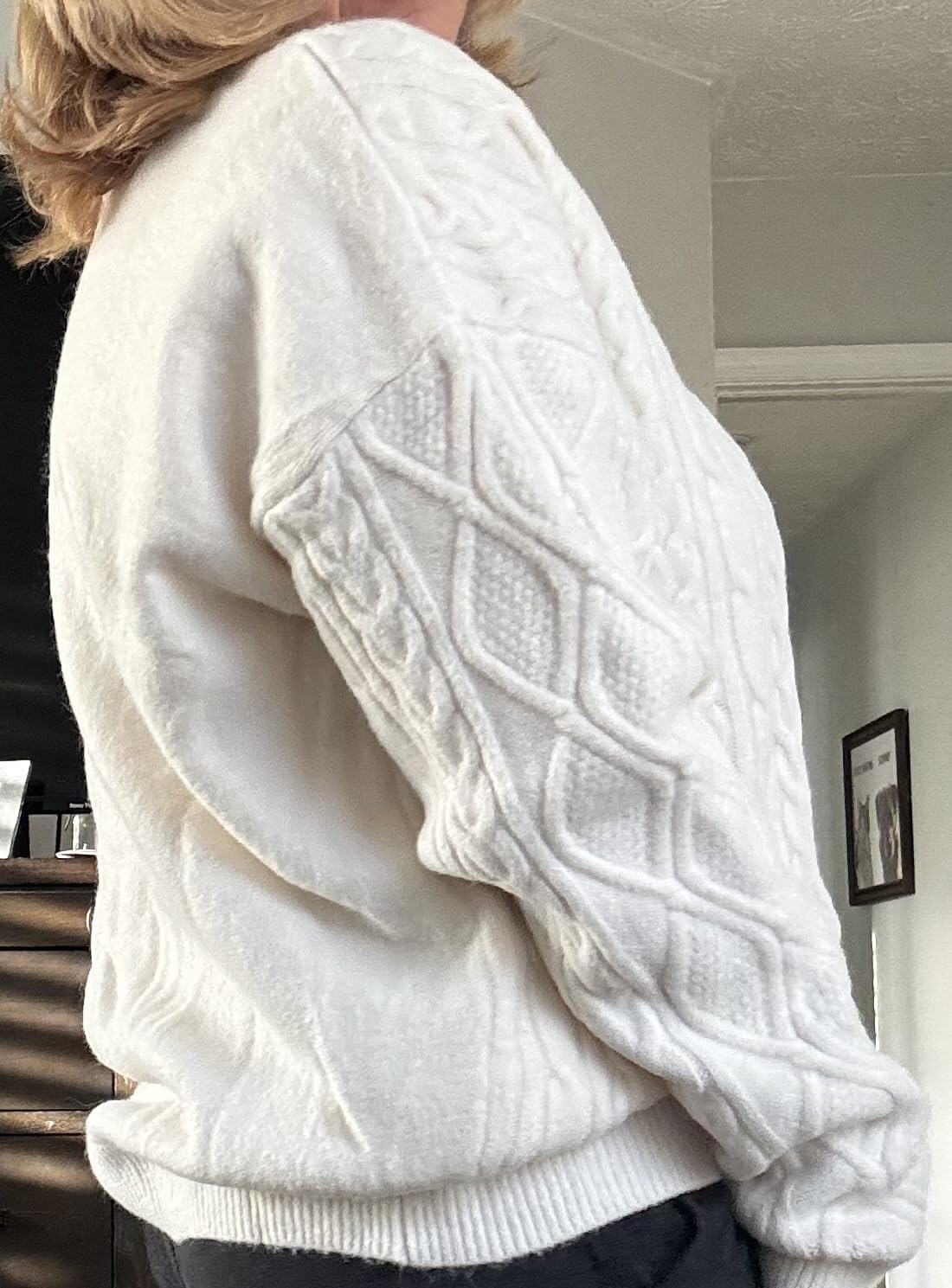 Aelfric Eden Oversized Sweater 90s Vintage Cable Knit Long Sleeve Women Heavy Crewneck Pullover customer photo 1