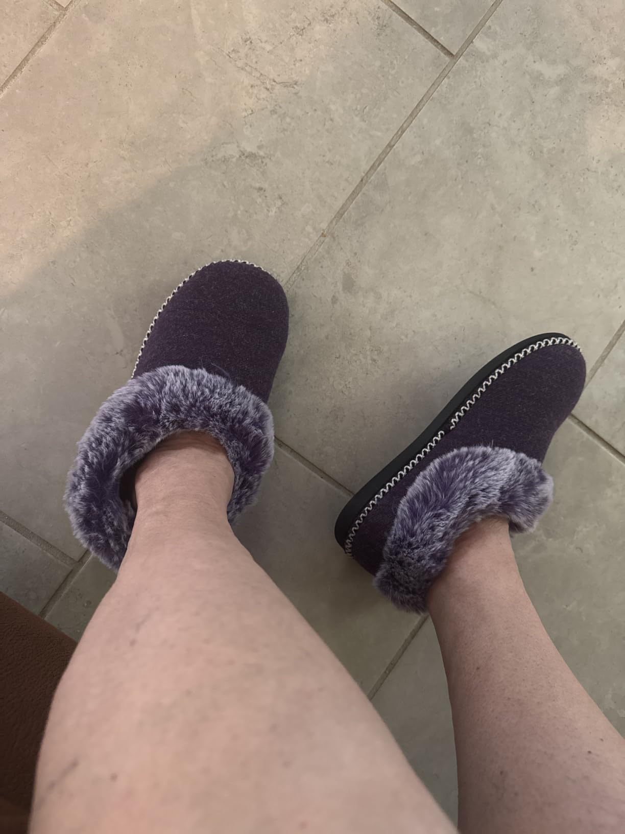 Women's Bootie Slippers Warm Soft House Shoes with Fluffy Collar customer photo 1