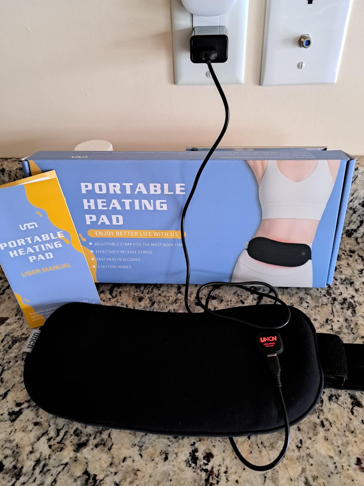 Portable Heating Pad Cordless Period Heating Pad for Cramps Menstrual Heat Pad Electric Rechargeable Battery Included 5000mAh for Long Time Use Heat Control customer photo 2