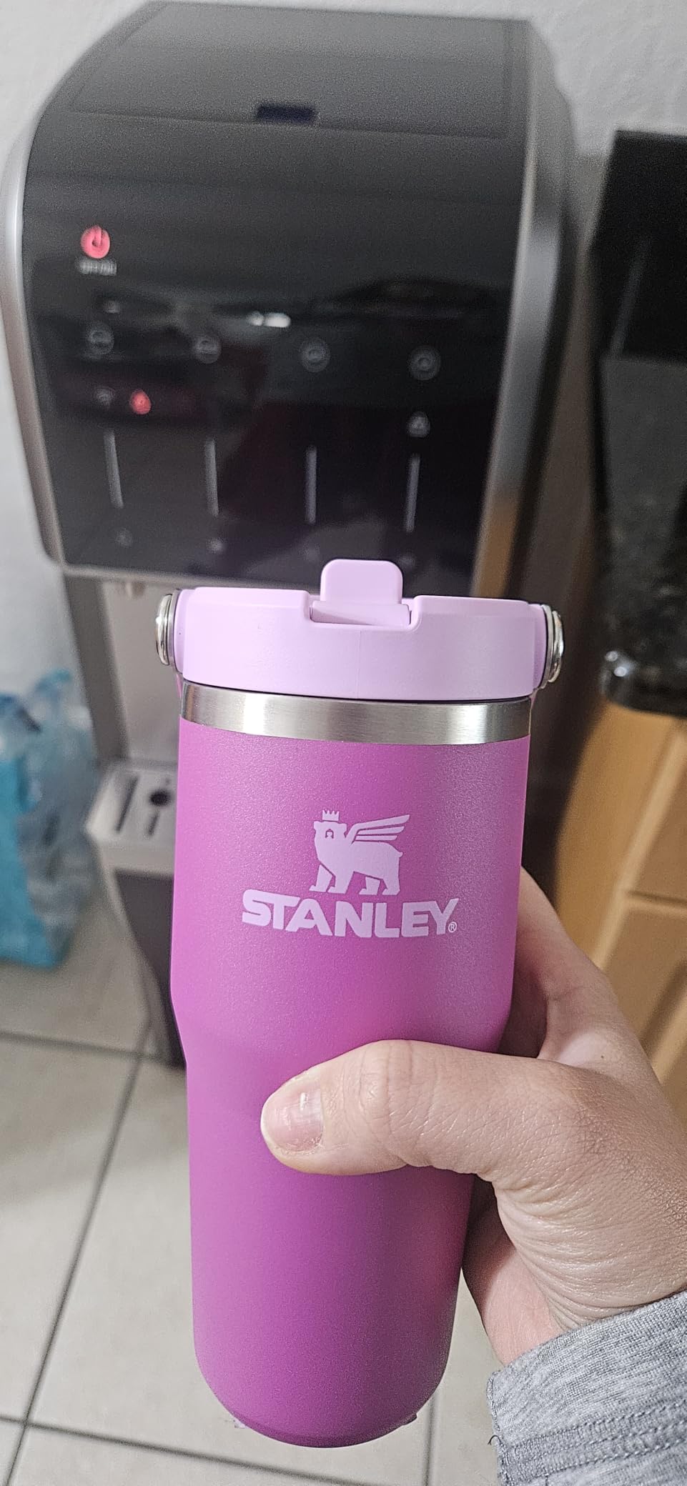 STANLEY IceFlow Flip Straw Tumbler with Handle 30 oz | Twist On Lid and Flip Up Straw | Leak Resistant Water Bottle | Insulated Stainless Steel | BPA-Free | Rose Quartz 1.0 customer photo 2