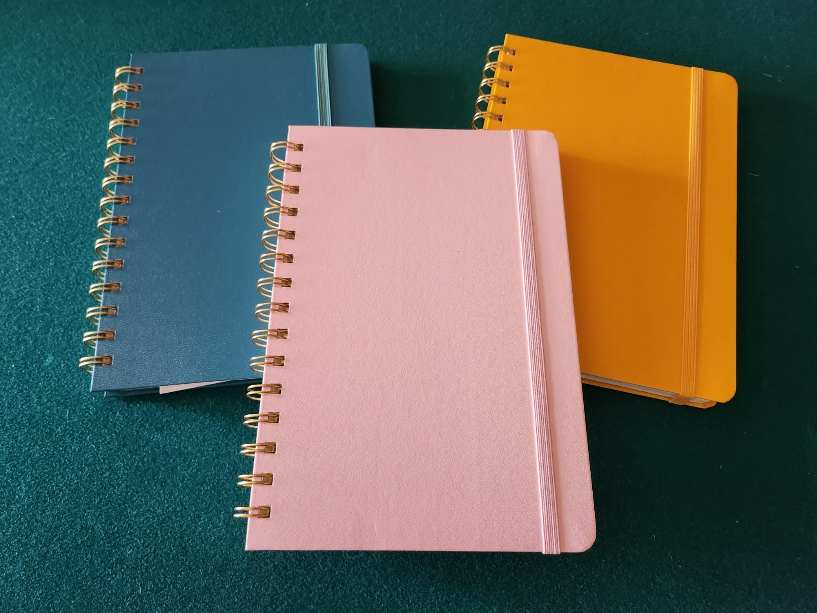PAPERAGE Lined Spiral Journal Notebook, (Navy, Olive Green, Kraft), 3 Pack, 160 Pages, Medium 5.5 x 8 inches - 100 GSM Thick Paper, Hardcover, Double-Wire Spiral Journal & Notebook customer photo 2