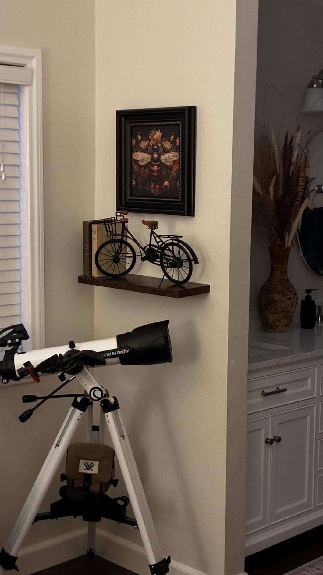BAYKA Floating Shelves for Wall, Wall Mounted Rustic Wood Shelves for Bathroom, Bedroom, Living Room, Kitchen, Hanging Shelf for Books/Storage/Room Decor with 22lbs Capacity (Black, Set of 3, 15.7in) customer photo 2