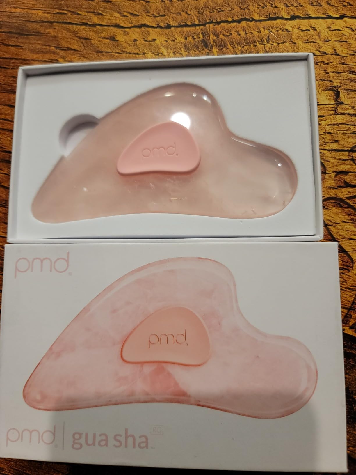 PMD Beauty Gua Sha - Massaging, Sculpting, and Depuffing Tool - Custom Design with Genuine Rose Quartz Stone and Silicone Grip - Reduce Tension & Inflammation customer photo 1